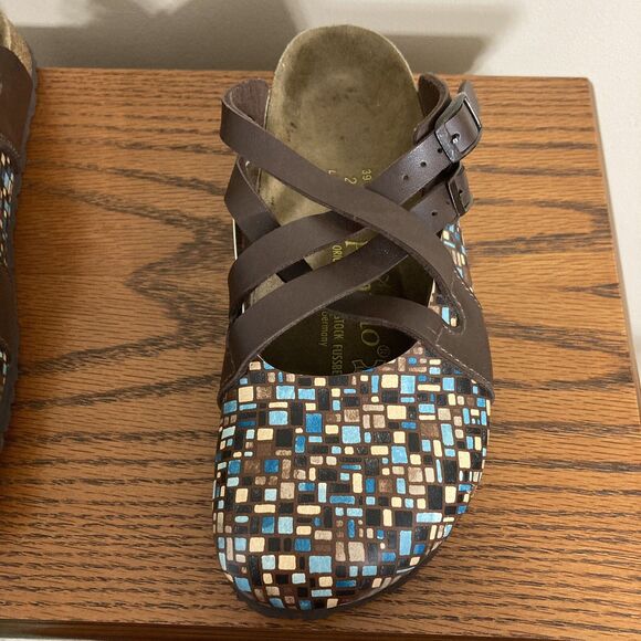 Birkenstock Papillio Lugano Mosaic Brown Birko Flor Clog 39 Colorful Comfort - Picture 7 of 12